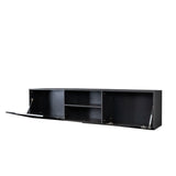 ZNTS FCH Modern Minimalist Floating TV Stand for 65-inch TVs, High Glossy Wall-Mounted Entertainment 06436605