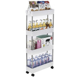 ZNTS 4-Layer Ultra-thin, Mobile Multi-functional Slim Storage Cart,Suitable for Kitchen, Bathroom, 58480343