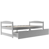 ZNTS Twin size platform bed, with two drawers, gray WF195910AAE