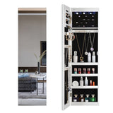 ZNTS Full Mirror Fashion Simple Jewelry Storage Cabinet With Led Light Can Be Hung On The Door Or Wall W40750195