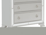 ZNTS Modern Traditional Style 1pc Bedroom Chest of Drawers Embossed Textural Fronts Silver Finish B01152307