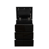ZNTS Modern High gloss UV Night Stand with 3 drawers & LED lights W33165033