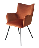 ZNTS Modrest Barrett Modern Orange & Black Dining Chair B04961458