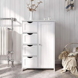 ZNTS Drawer Storage Cabinet with 4 Drawers, Wooden Bathroom Cabinet Storage Cupboard, White W1215P145770