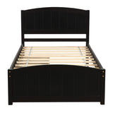 ZNTS Twin size Platform Bed with Two Drawers, Espresso WF194280AAP