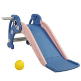 ZNTS 2 in 1 Slide, Toddler Freestanding Extra Long Slide with Basketball Hoop & Ball, Indoor Outdoor, W2181139393