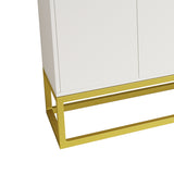 ZNTS Stylish and Functional 4-Door Storage Cabinet with Square Metal Legs and Particle Board Material,for W75784357