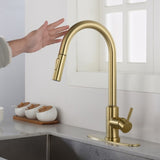 ZNTS Touch Kitchen Faucet with Pull Down Sprayer-Brushed Gold 68496312