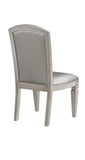 ZNTS Luxury Formal Glam 2pc Set Dining Side Chair Silver Finish Sparkling Embellishments Surround B011130713