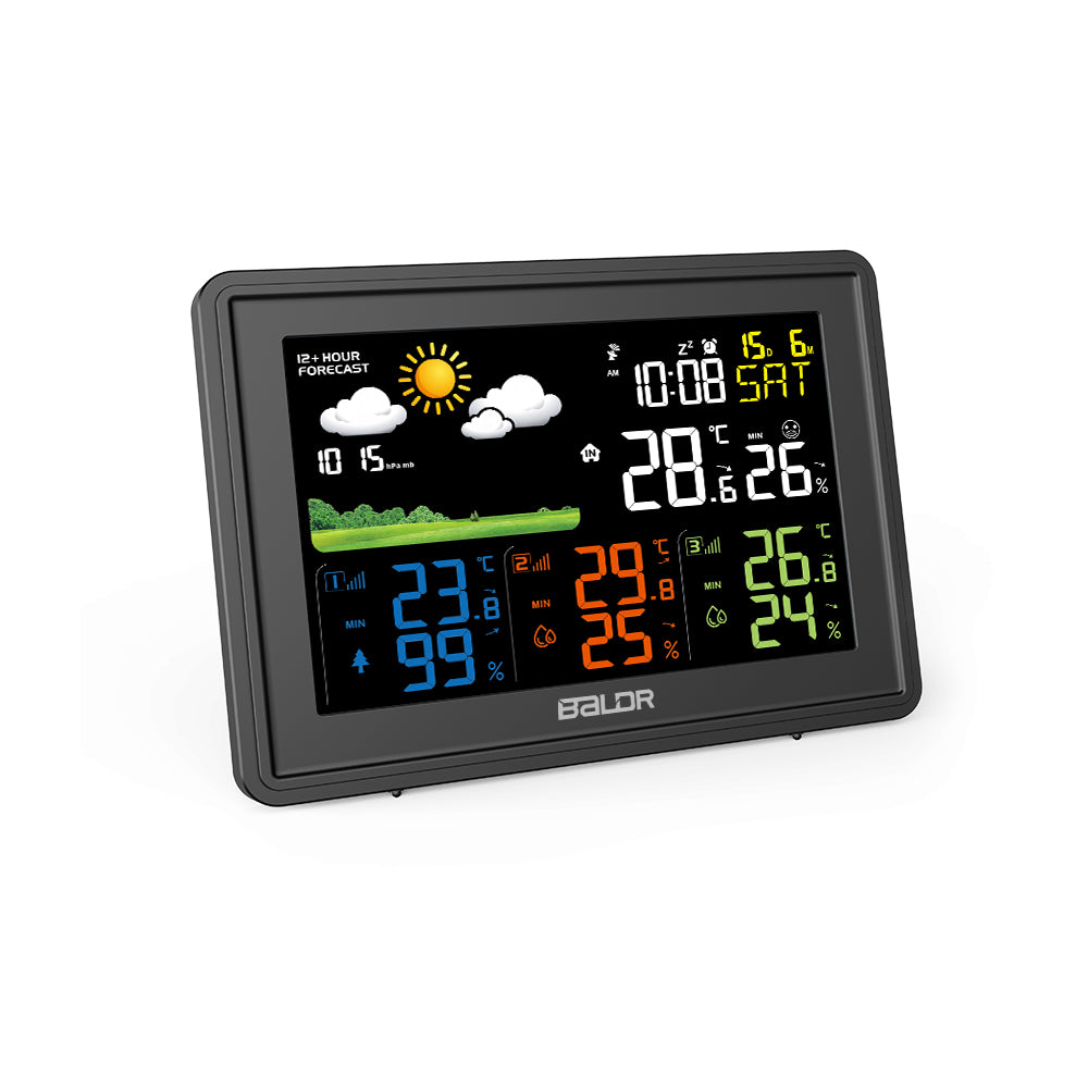 ZNTS WIRELESS COLOR WEATHER STATION WITH 3 REMOTE SENSORS 27554962