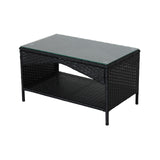 ZNTS Patio outdoor rattan furniture -4 piece loveseat +2 armchair+coffie table for garden 4 PC Garden W20901064