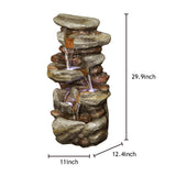 ZNTS 29.9inches Rock Water Fountain with LED Lights 55772103