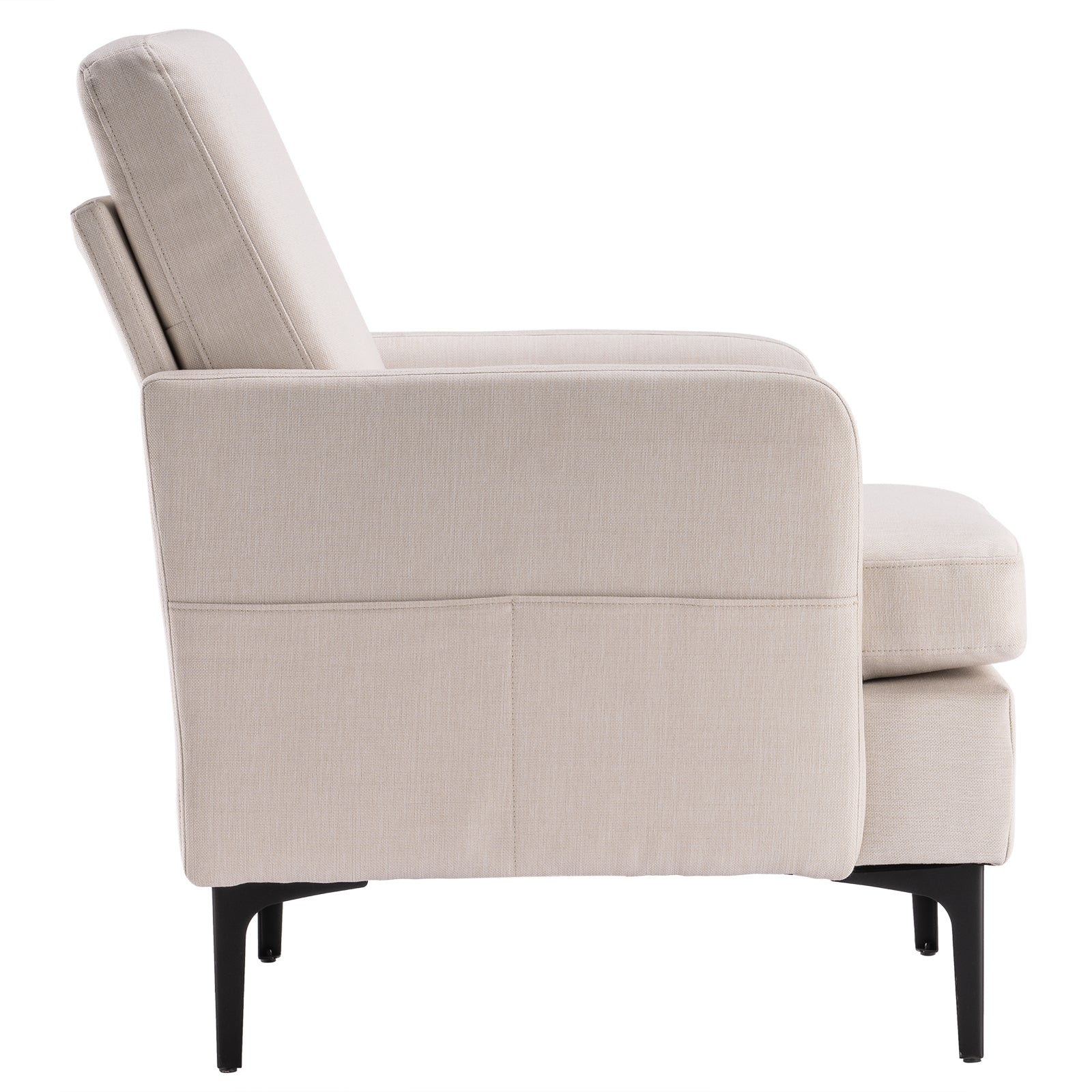 ZNTS Lounge Chair, Comfy Single Sofa Accent Chair for Bedroom Living Room Guestroom, Beige 30199746