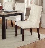 ZNTS Modern Faux Leather White Tufted Set of 2 Chairs Dining Seat Chair HSESF00F1503