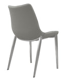 ZNTS Modrest Frasier Modern Grey Eco-Leather Dining Chair B04961377