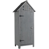 ZNTS 30.3"L X 21.3"W X 70.5"H Outdoor Storage Cabinet Tool Shed Wooden Garden Shed Gray W142267668