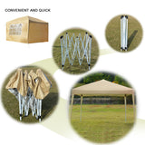 ZNTS 3 x 3m Two Doors & Two Windows Practical Waterproof Right-Angle Folding Tent Khaki 06632716