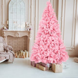 ZNTS 6ft 1600 Branch PVC Branch Iron Bracket Christmas Tree Pink 14225560