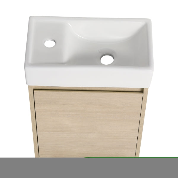 ZNTS 16 Inch Floating Bathroom Vanity With Single Sink,Soft Closing Doors, Suitable For Small W99966404