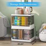 ZNTS 3 Piece Plastic Folding Organiser with Lid, Wardrobe Organiser, Stackable Wardrobe Organiser, W1401P147667