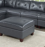 ZNTS Contemporary Genuine Leather 1pc Armless Chair Black Color Tufted Seat Living Room Furniture B01156170
