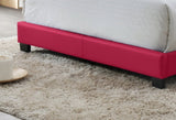ZNTS 1pc Modern Beautiful Pink Full Size Bedroom Platform Bed Frame PU Fabric ESFTIB807-F-SHB