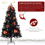 ZNTS 7.5ft 2500 Branches Without Lights Without Pine Cones Tied Tree Structure Christmas Tree Black 48049194