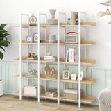 ZNTS 5 Tier Bookcase Home Office Open Bookshelf, Vintage Industrial Style Shelf, MDF Board, White Metal WF300935AAC