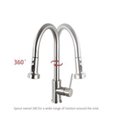 ZNTS Stainless Steel Pull Down Kitchen Faucet with Sprayer Brushed Nickel JYBB412BN