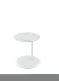 ZNTS Orbit End Table with Height Adjustable White Marble Textured Top B061103282
