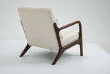 ZNTS Mid Century Modern Accent Chair with Wood Frame, Upholstered Living Room Chairs with Waist Cushion, W547112350