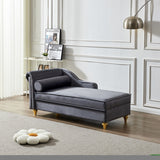 ZNTS Modern Upholstery Chaise Lounge Chair with Storage Velvet W1097102812