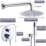 ZNTS Shower System Shower Faucet Combo Set Wall Mounted with 10" Rainfall Shower Head and handheld shower L-8001S