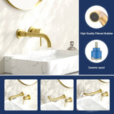 ZNTS Wall Mount Faucet for Bathroom Sink or Bathtub, Single Handle 3 Holes Brass Rough-in Valve Included, W1083P154747