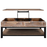 ZNTS U-style Lift Top Coffee Table with Inner Storage Space and Shelf WF298652AAN