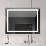ZNTS 32*24 LED Lighted Bathroom Wall Mounted Mirror with High Lumen+Anti-Fog Separately Control+Dimmer W92850272