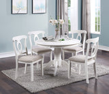 ZNTS Classic Design Dining Room 5pc Set Round Table 4x side Chairs Cushion Fabric Upholstery Seat HS00F2560-ID-AHD
