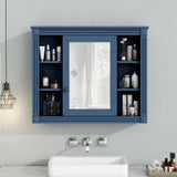 ZNTS 35'' x 28'' Royal Blue Wall Mounted Bathroom Storage Cabinet, Modern Bathroom Wall Cabinet with WF305081AAC