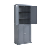 ZNTS TOPMAX Freestanding Tall Kitchen Pantry, 72.4" Minimalist Kitchen Storage Cabinet Organizer with 4 WF296480AAE