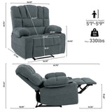 ZNTS Massage Recliner Chair Sofa with Heating Vibration W1692P147961