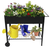 ZNTS Planting Box With Wheels Black 29008852