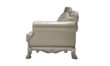 ZNTS ACME Dresden Loveseat w/3 Pillows, Synthetic Leather & Bone White Finish LV01689