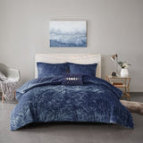 ZNTS Full/Queen Velvet Comforter Set with Throw Pillow B03595890