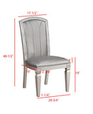 ZNTS Luxury Formal Glam 2pc Set Dining Side Chair Silver Finish Sparkling Embellishments Surround B011130713