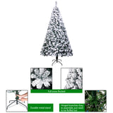 ZNTS 7ft Pvc Flocking Christmas Tree 1300 Branches Spread Out Naturally Tree 21315190
