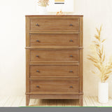 ZNTS Chic Hazel 5 Drawers Chest Solid Wood WF195779AAD