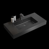 ZNTS BB02-36-109, Integrated engineered quartz basin WITHOUT drain and faucet, matte black color W1865107124