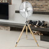 ZNTS Simple Deluxe Retro Tripod Fan, Home Air Circulation Nostalgic Vertical Fan, 3 Speeds, Adjustable HIFANSTANDRETRO16C