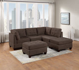 ZNTS Living Room Furniture Tufted Armless Chair Black Coffee Linen Like Fabric 1pc Armless Chair Cushion B011104197