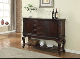 ZNTS Traditional 1-Pc Rich Brown Finish Storage Side Board Antique Cabriole Legs Living Room Furniture ESFCRM2150-SB